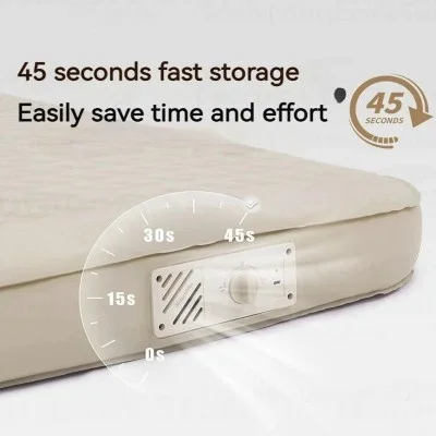 Naturehike Yugu C12 Comfort Automatic Inflatable Cushion With Inner Inflatable Pump - Beige Single (200*76*12)
